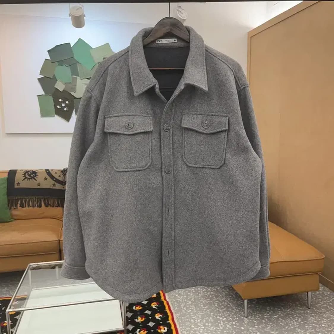 자라 베이직 트러커 모직 셔츠 자켓 XL C06922 상품이미지3