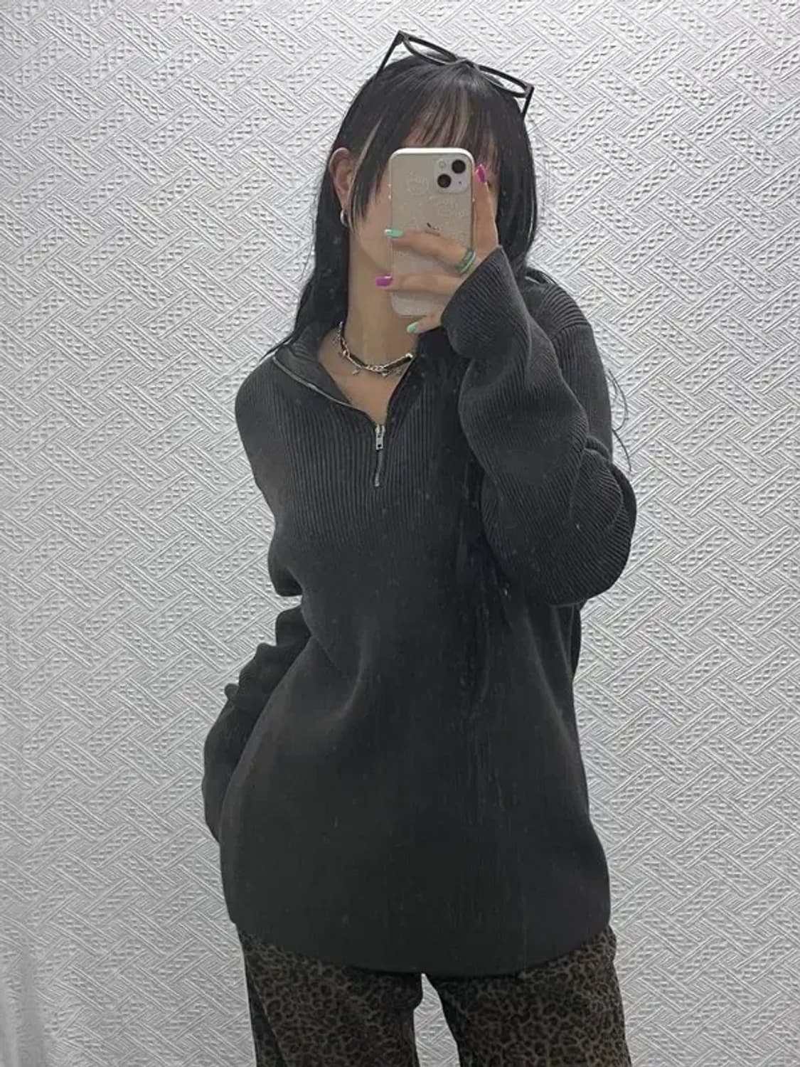 스톤아일랜드 캐주얼 폭닥 반집업 울 니트 105 C06940 상품이미지1