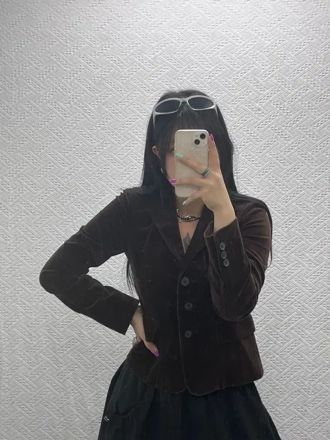 도나카란뉴욕 DKNY 크롭 벨벳 블레이저 자켓 85 C06972 상품이미지2