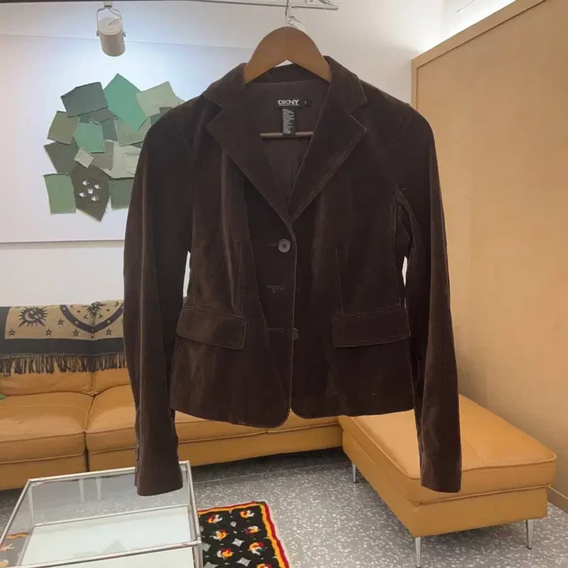 도나카란뉴욕 DKNY 크롭 벨벳 블레이저 자켓 85 C06972 상품이미지3