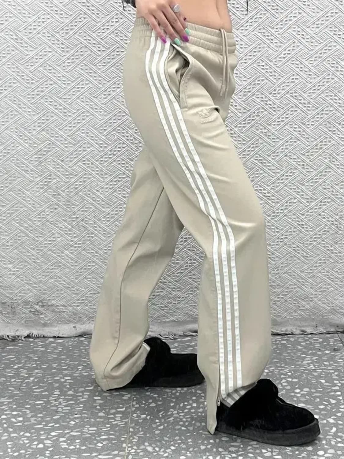 아디다스 레더 가죽 삼선 밴딩 바지 XS C06991 상품이미지1