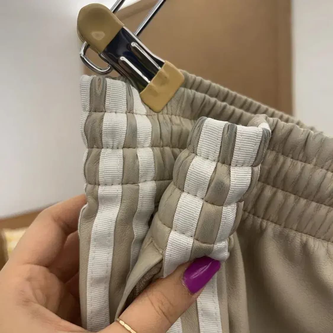 아디다스 레더 가죽 삼선 밴딩 바지 XS C06991 상품이미지8