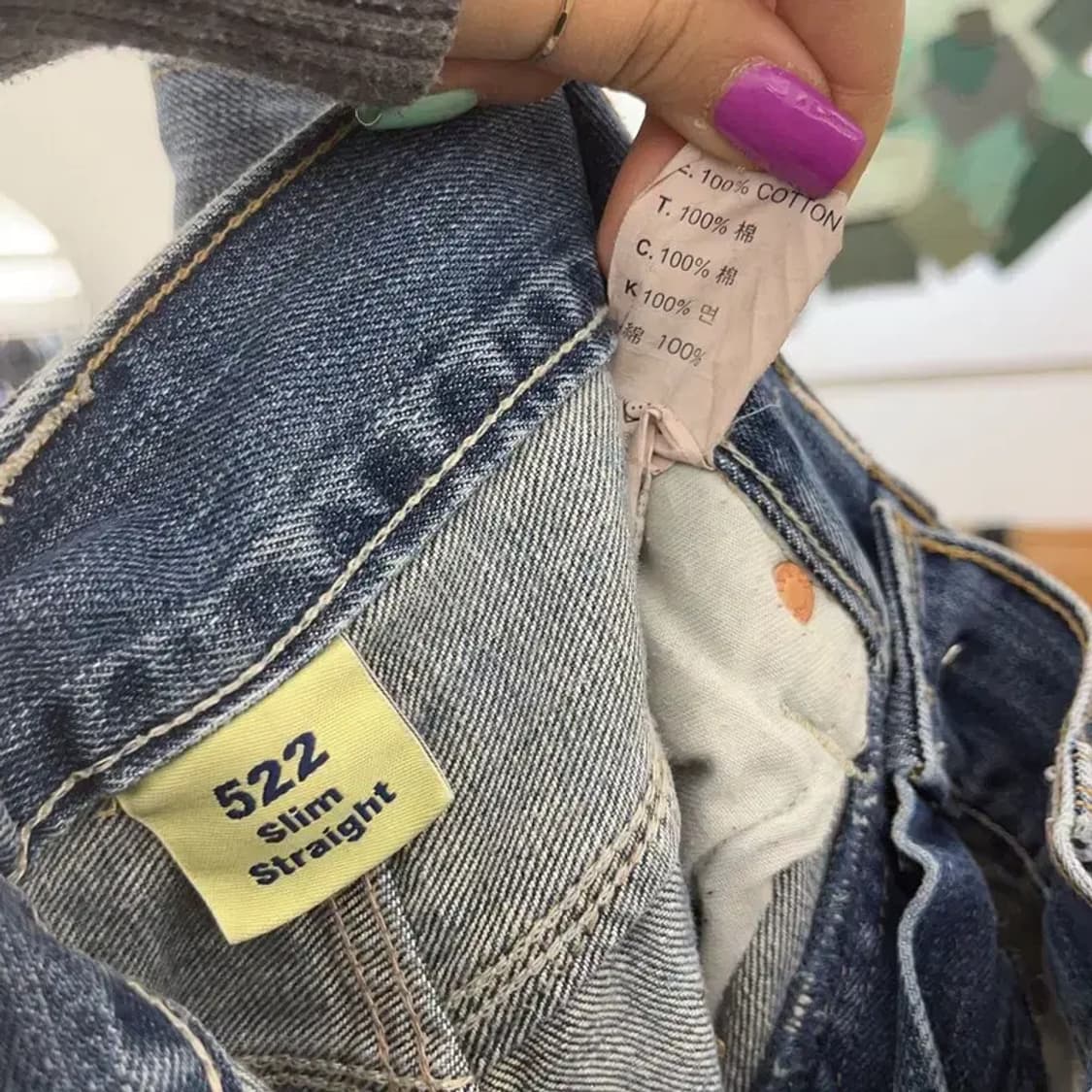 리바이스 522 슬림 스트레이트 데님 청바지 30인치 C06994 상품이미지6