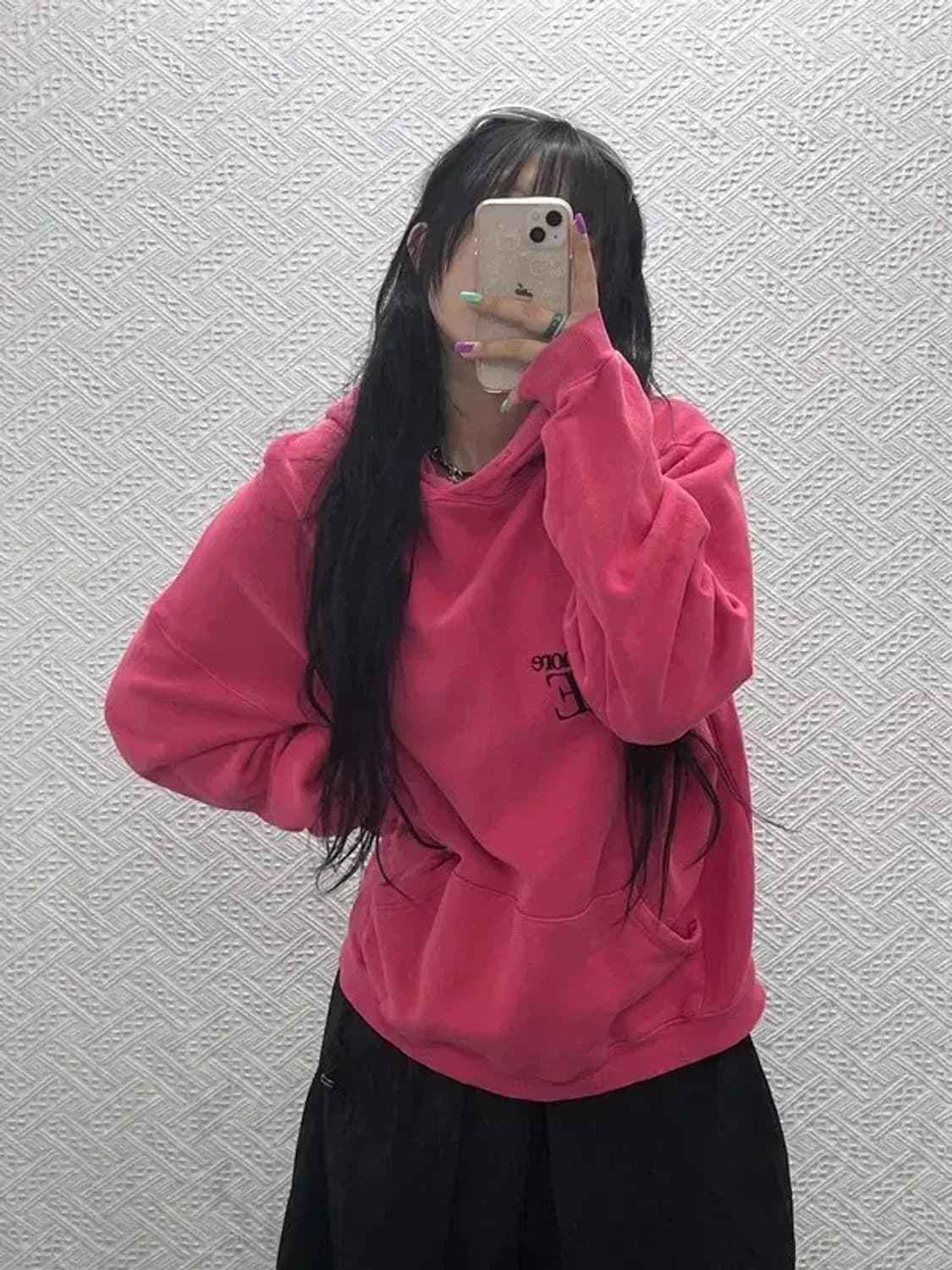 미스치프 오버핏 백로고 후드티 L C06962 상품이미지2