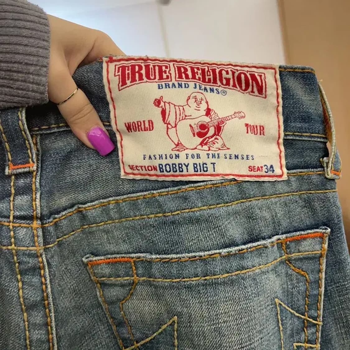 트루릴리전 트루릴리젼빅티 Y2K 데님 청바지 34인치 C06997 상품이미지5