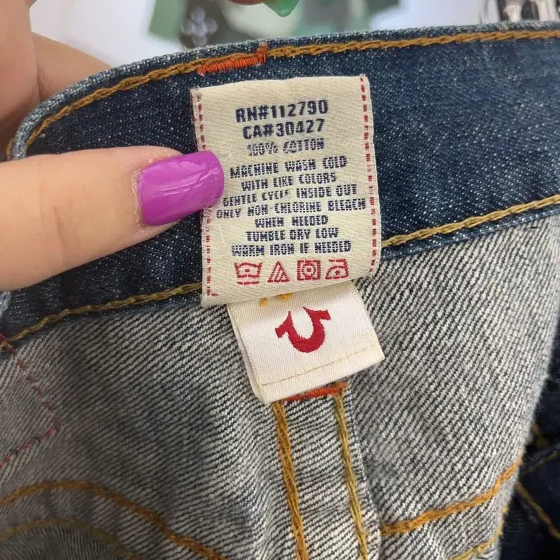 트루릴리전 트루릴리젼빅티 Y2K 데님 청바지 34인치 C06997 상품이미지7