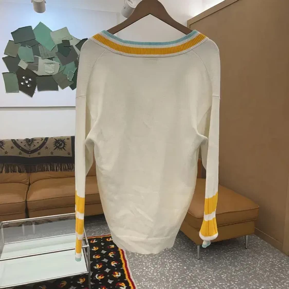 라코스테 레트로 컬러블록 브이넥 니트 S C07000 상품이미지4