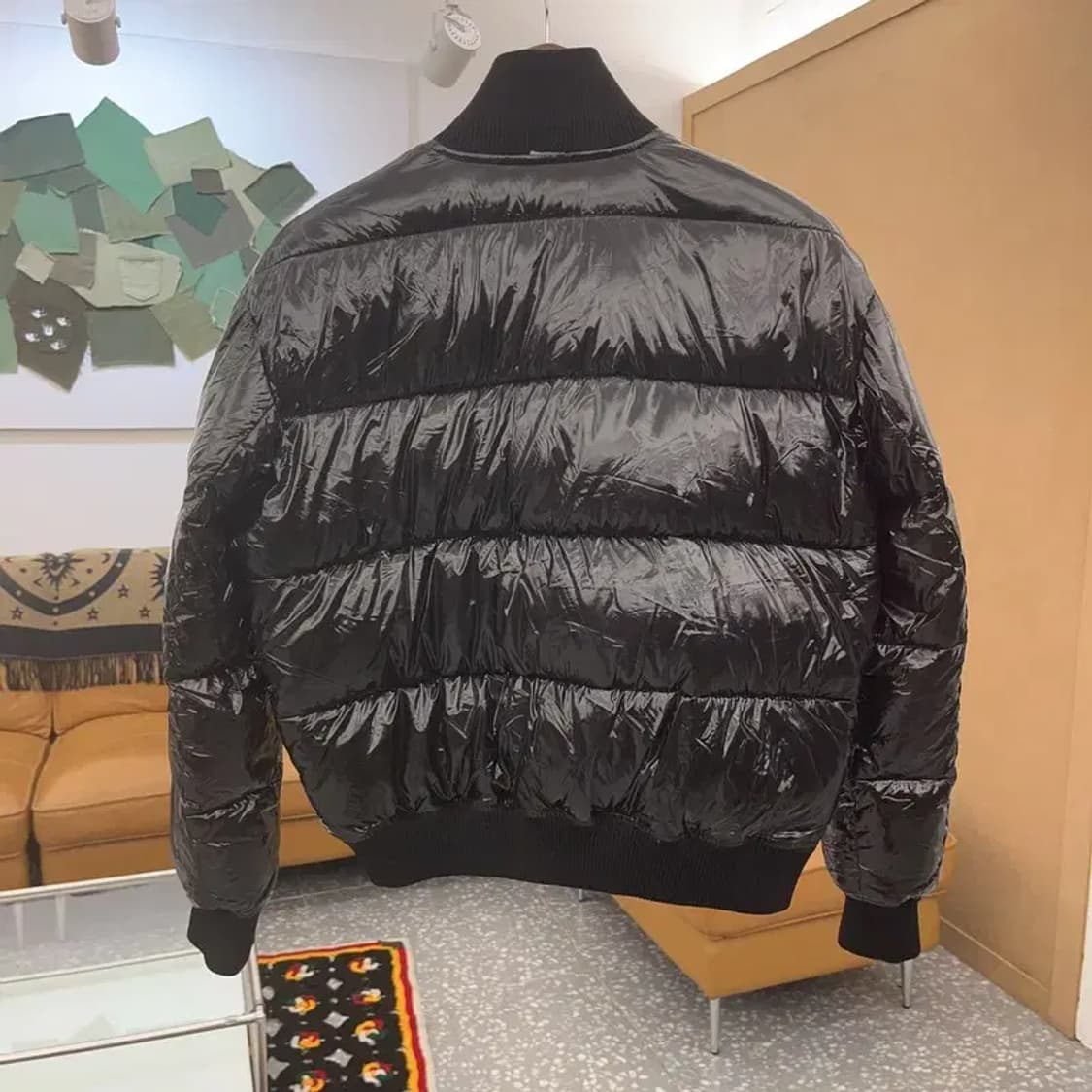 갭 Y2K 유니크 유광 오렌지블랙 패딩 S C07013 상품이미지4