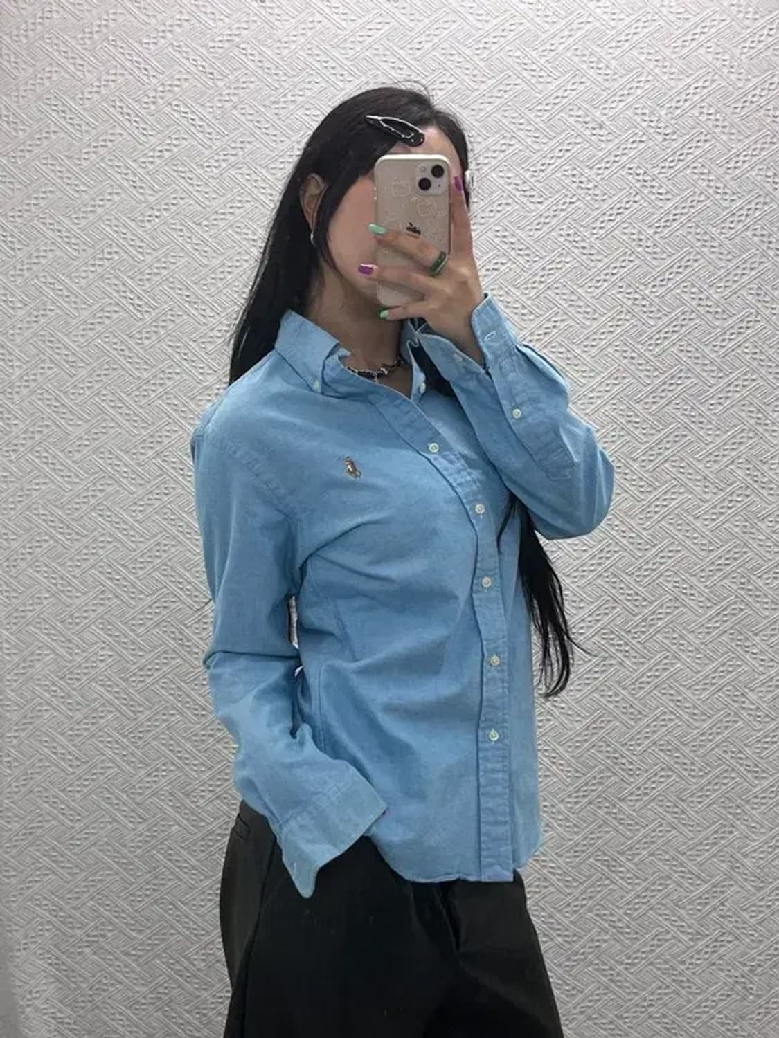 폴로 랄프로렌 멀티포니 옥스포드 파스텔 블루 셔츠 S C07025 상품이미지2