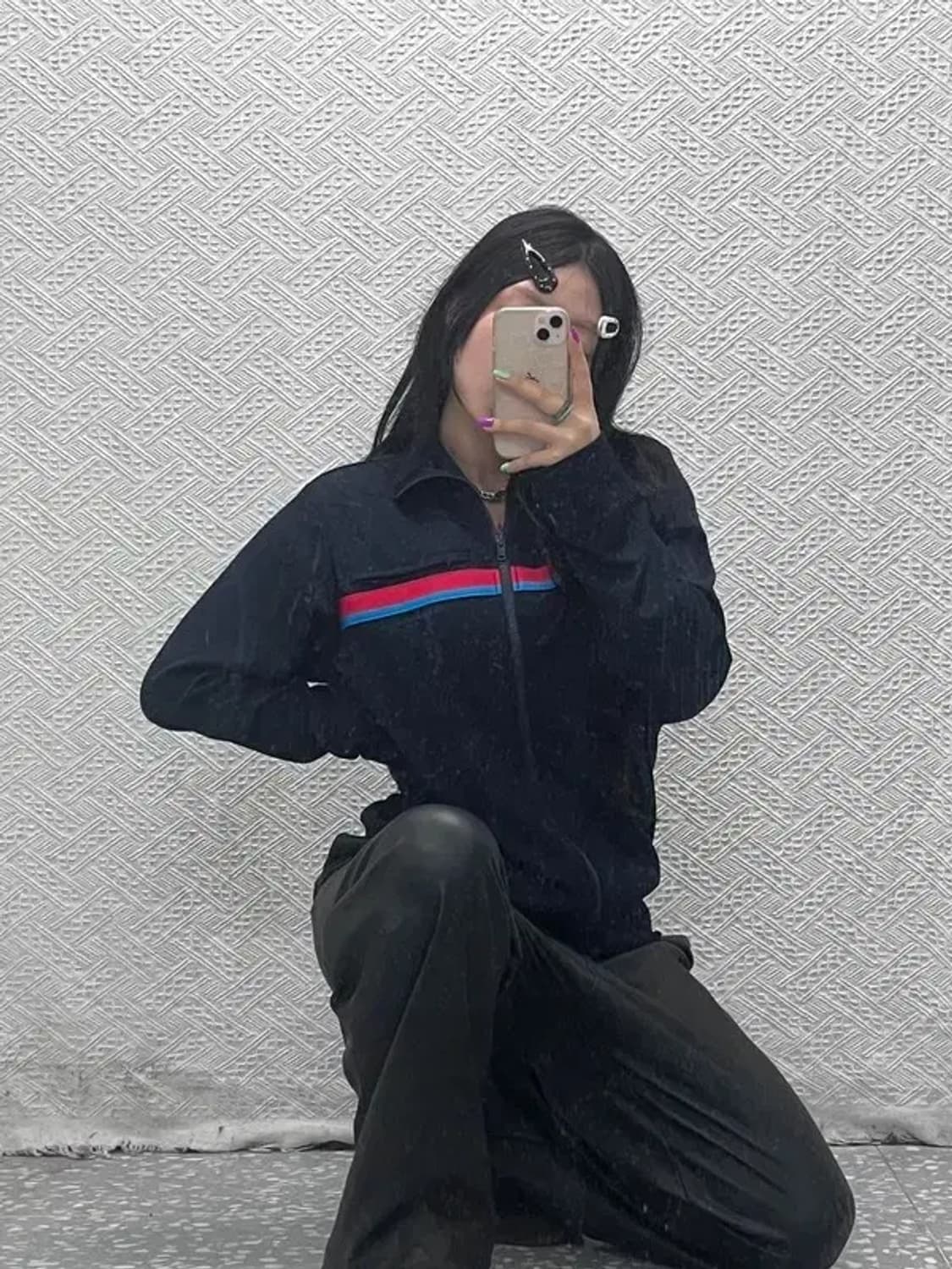 오니츠카 타이거 올드스쿨 배색 라인 져지 집업 100 C06999 상품이미지1