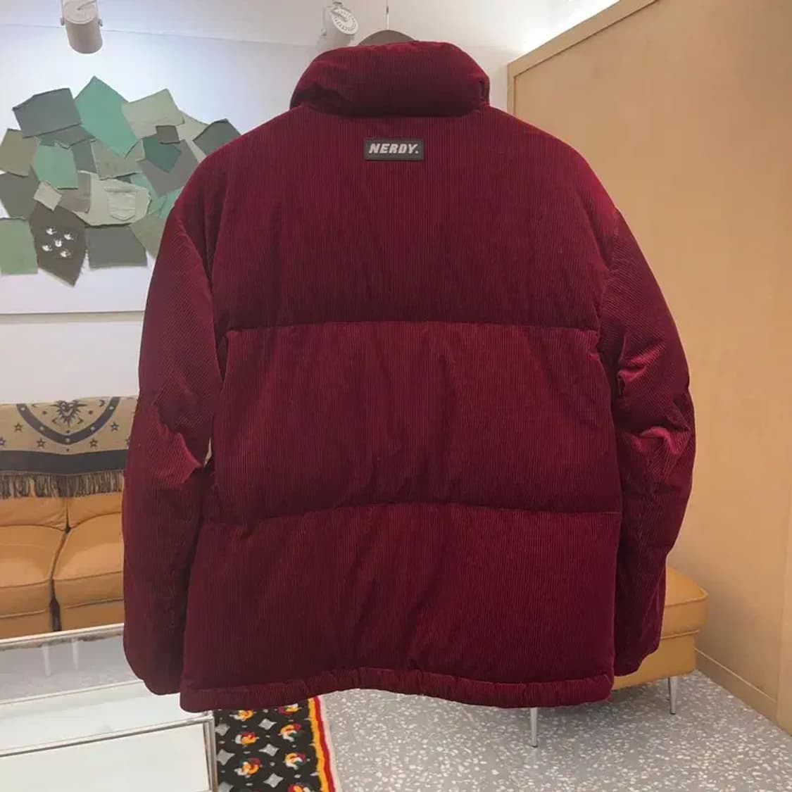 널디 유니크 코듀로이 골덴 버건디 와인 패딩 S C07018 상품이미지4