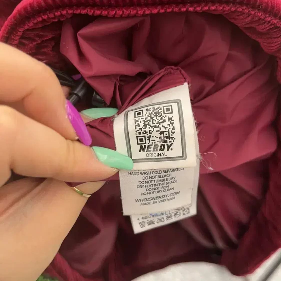 널디 유니크 코듀로이 골덴 버건디 와인 패딩 S C07018 상품이미지6