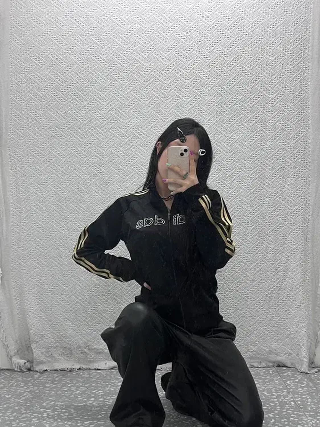 아디다스 Y2K 레트로 큐빅로고 져지 집업 100 C07003 상품이미지1