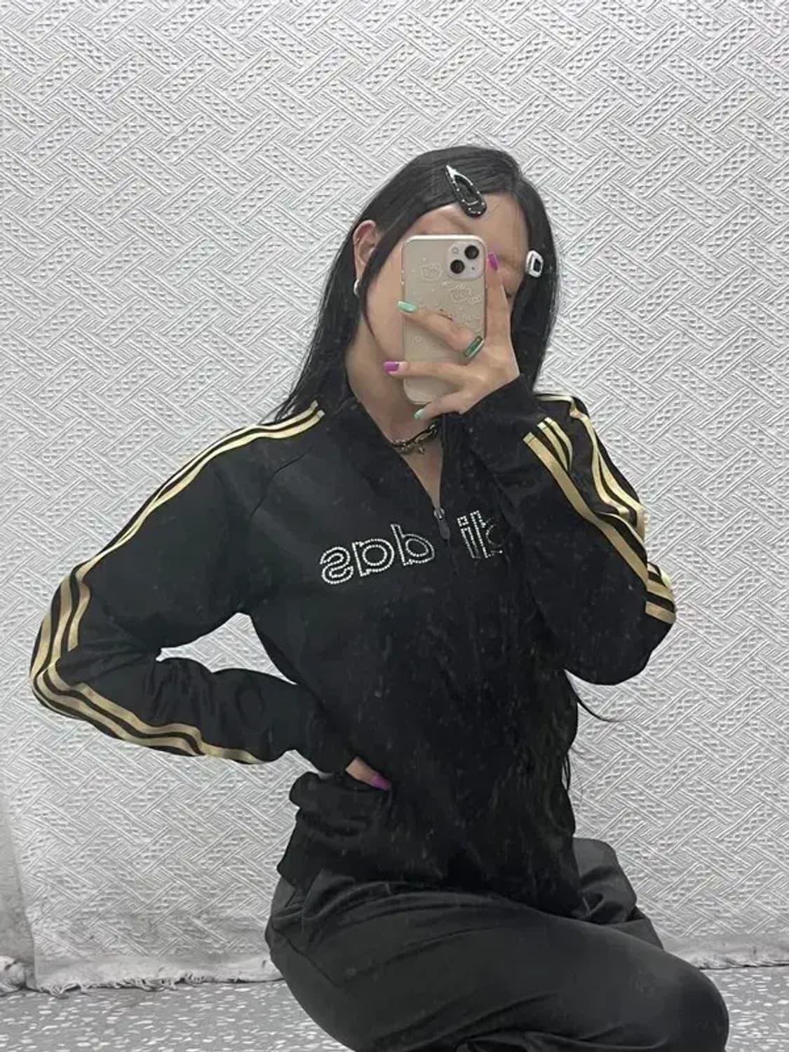 아디다스 Y2K 레트로 큐빅로고 져지 집업 100 C07003 상품이미지2