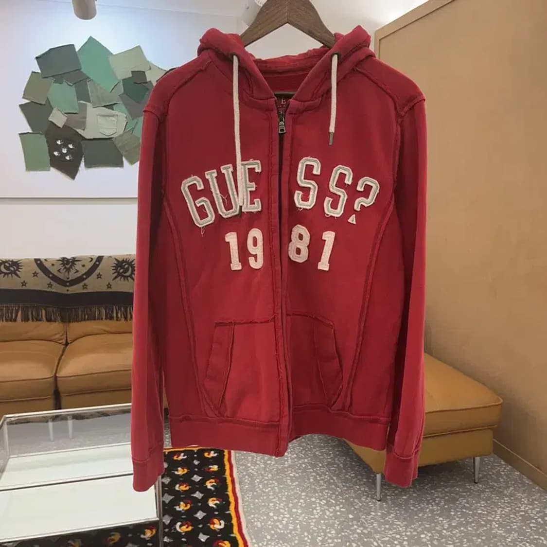 게스 00's Y2K 코랄 빅로고 후드 집업 L C07022 상품이미지3
