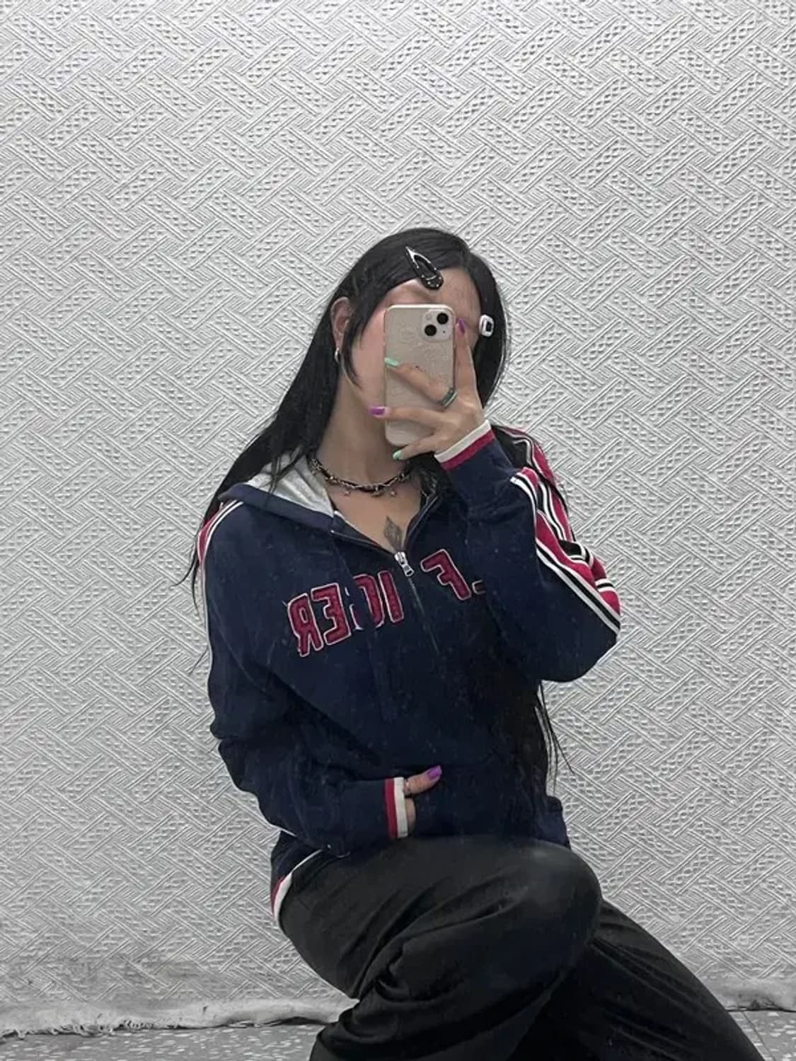 타미힐피거 올드스쿨 00's 레트로 배색 후드 집업 M C07008 상품이미지2