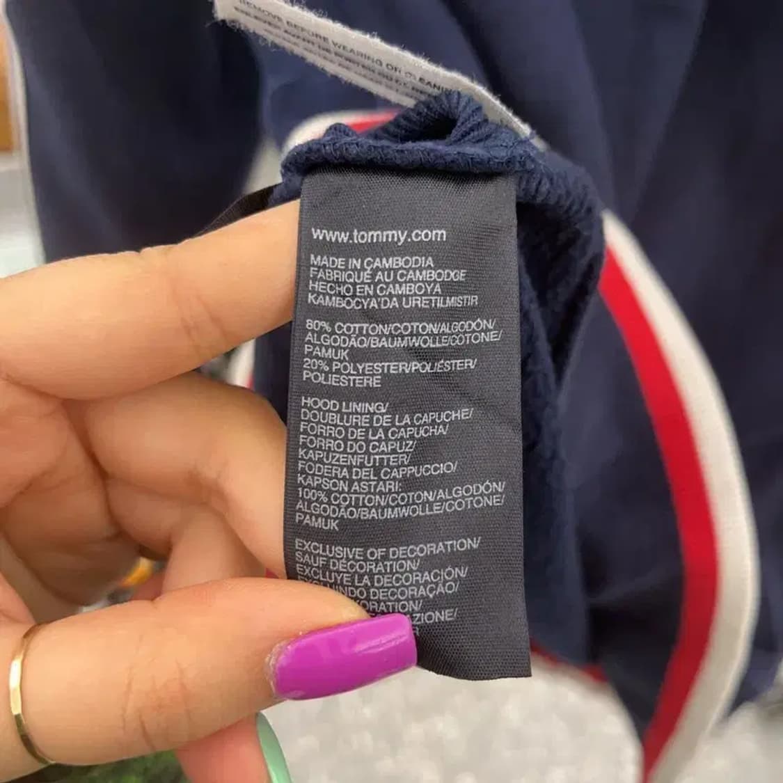 타미힐피거 올드스쿨 00's 레트로 배색 후드 집업 M C07008 상품이미지6