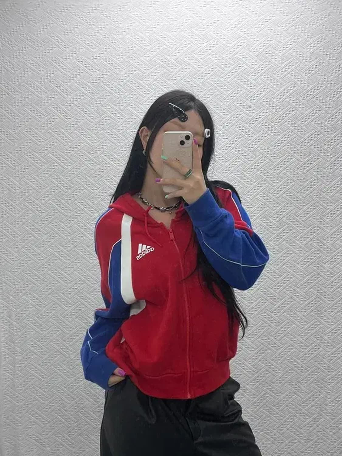 아디다스 올드스쿨 희귀 레트로 배색 후드 집업 M C07011 상품이미지2