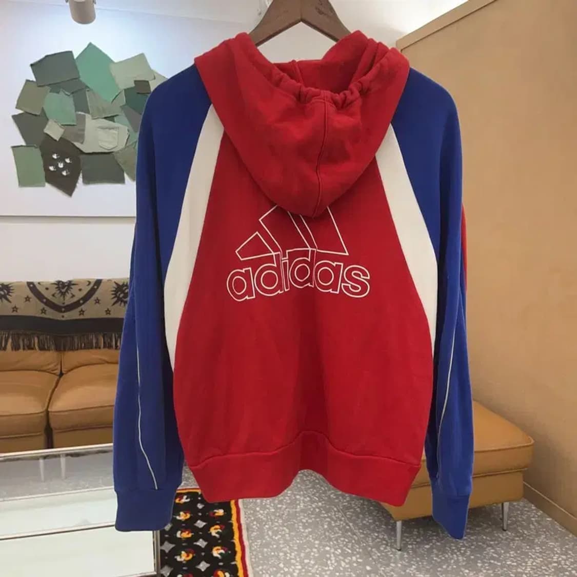 아디다스 올드스쿨 희귀 레트로 배색 후드 집업 M C07011 상품이미지4