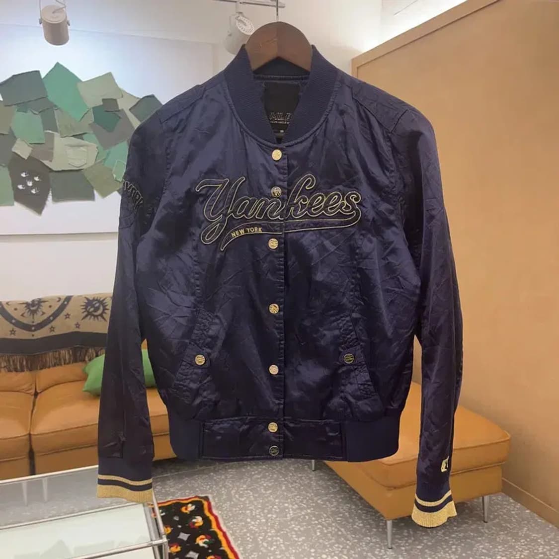 MLB 뉴욕 양키스 올드스쿨 새틴 바시티 자켓 90 C07039 상품이미지3
