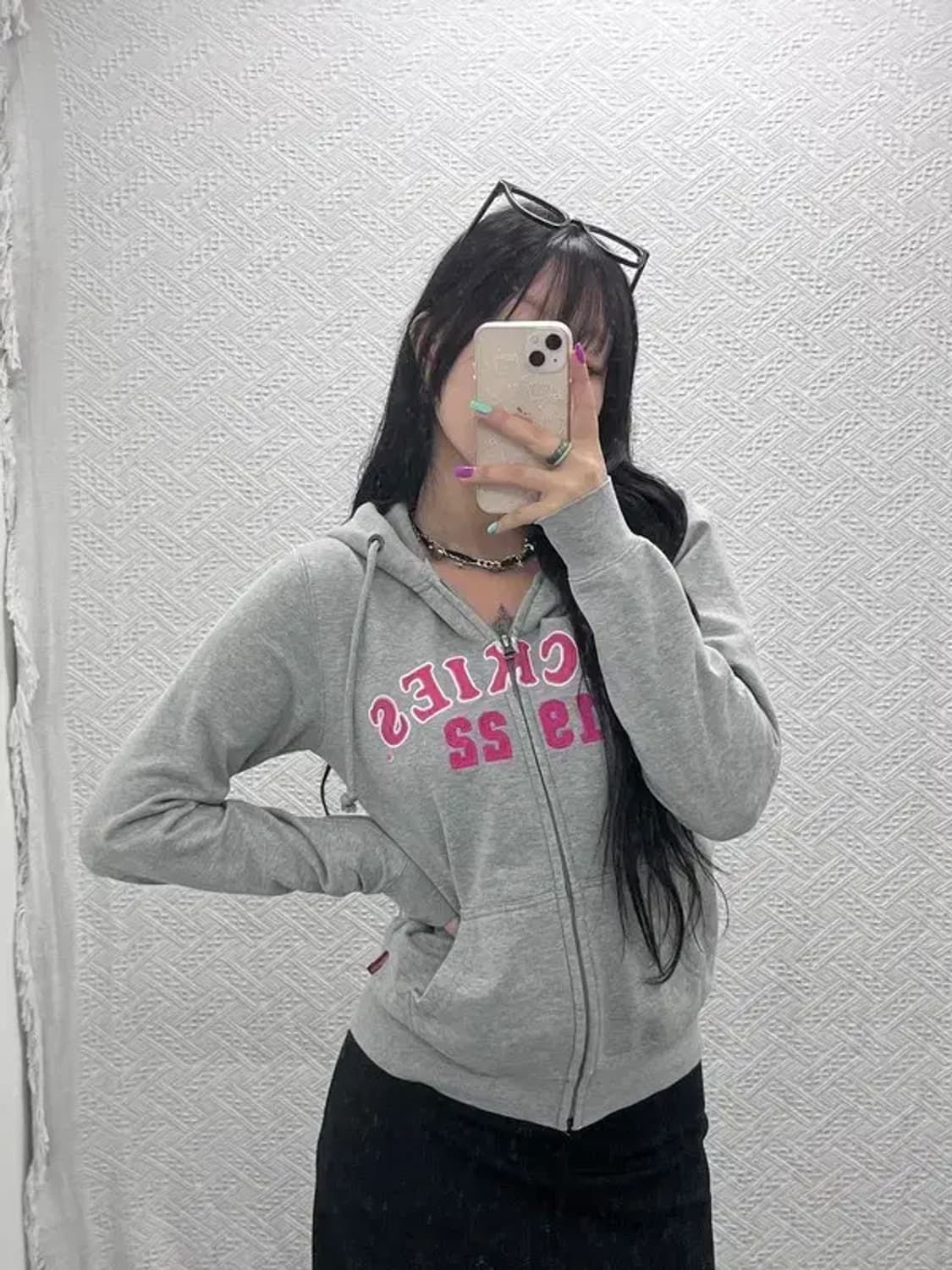 디키즈 올드스쿨 Y2K 핑크 아치로고 후드 집업 M C07043 상품이미지1