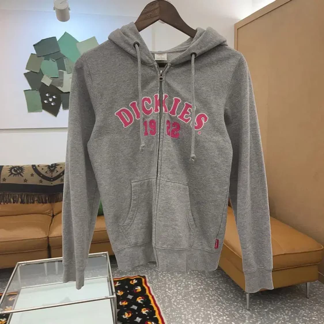 디키즈 올드스쿨 Y2K 핑크 아치로고 후드 집업 M C07043 상품이미지3