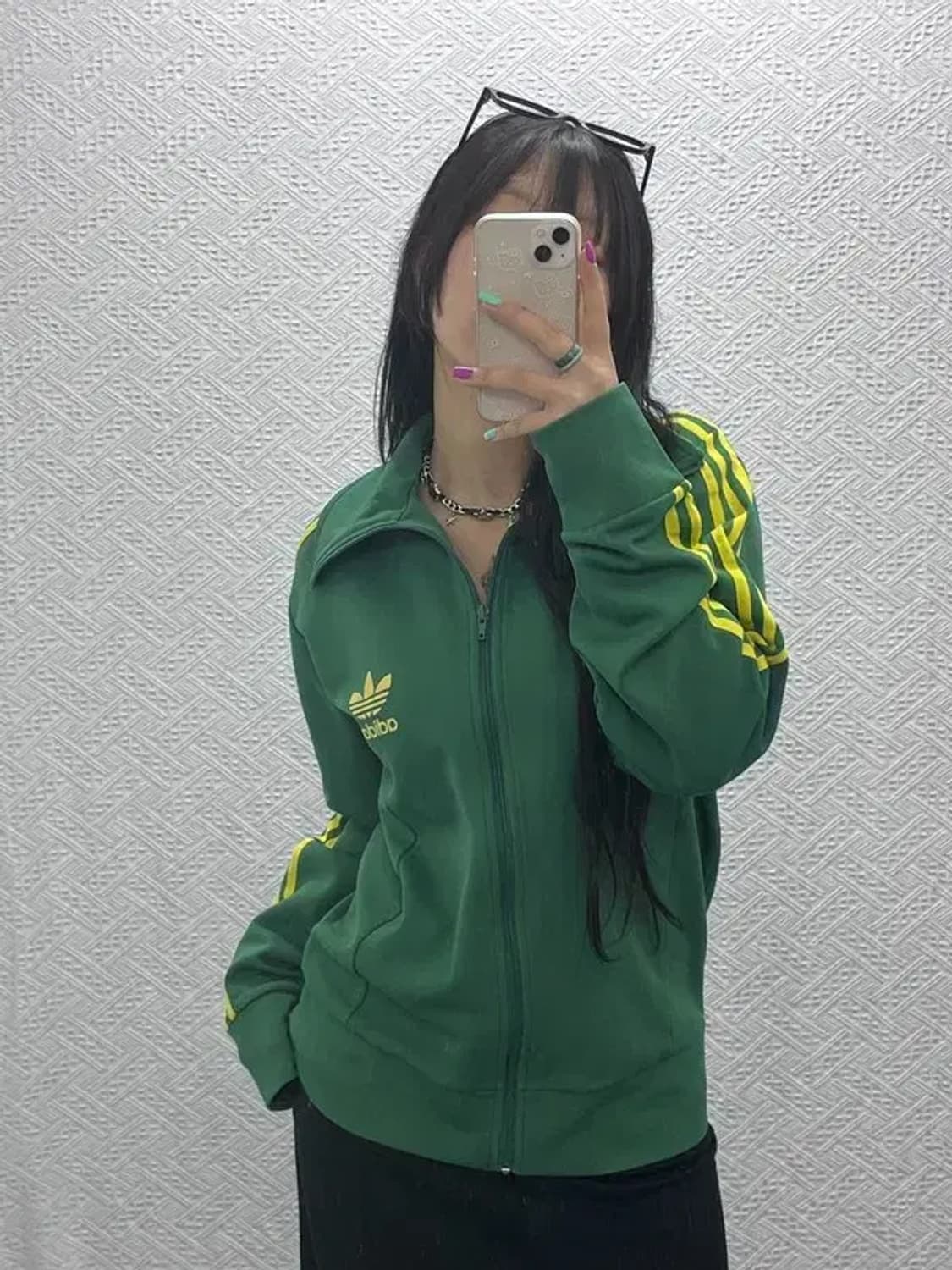 아디다스 올드스쿨 Y2K 옐로우그린 져지 집업 105 C07059 상품이미지1