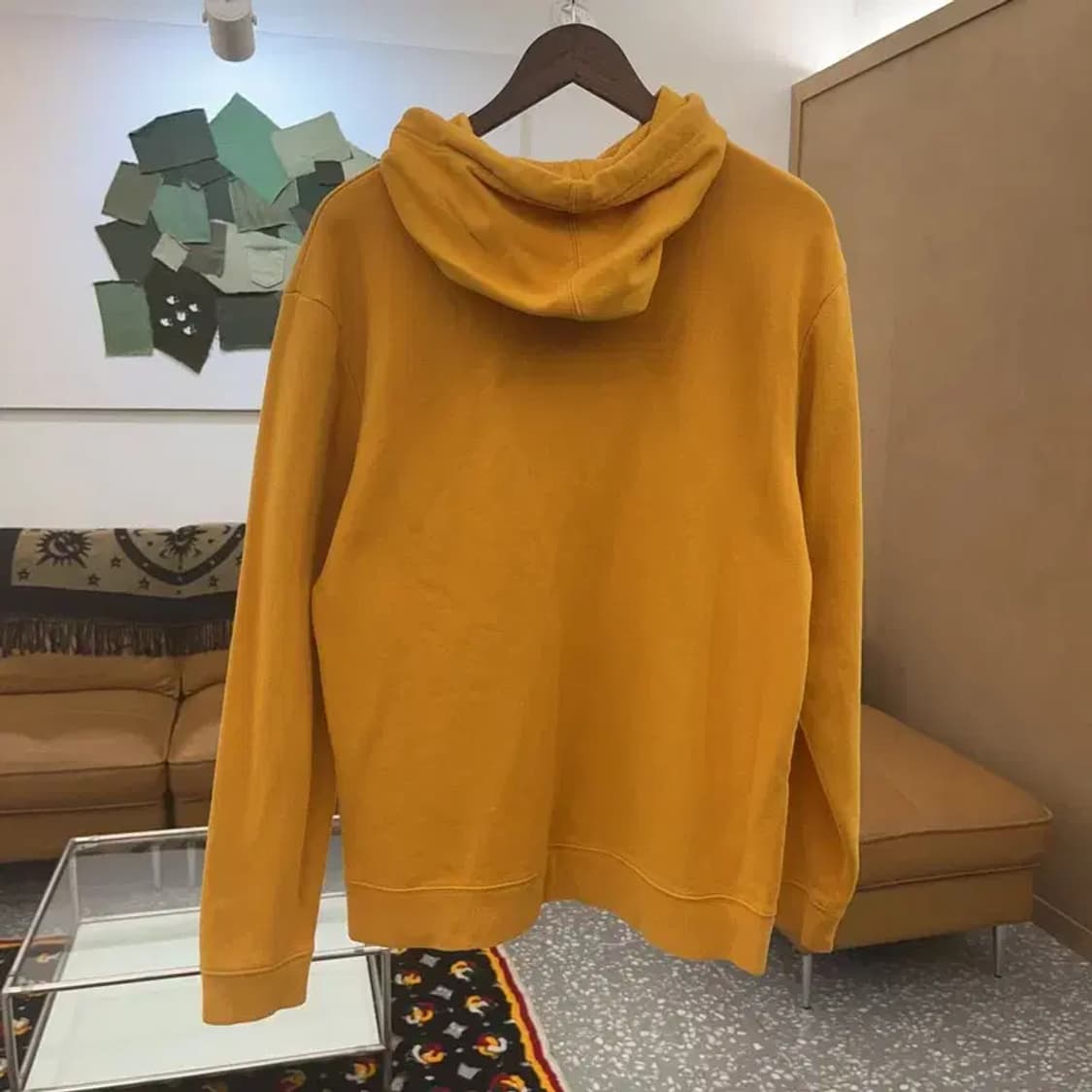 갭 올드스쿨 Y2K 빅로고 머스타드 후드티 L C07058 상품이미지4