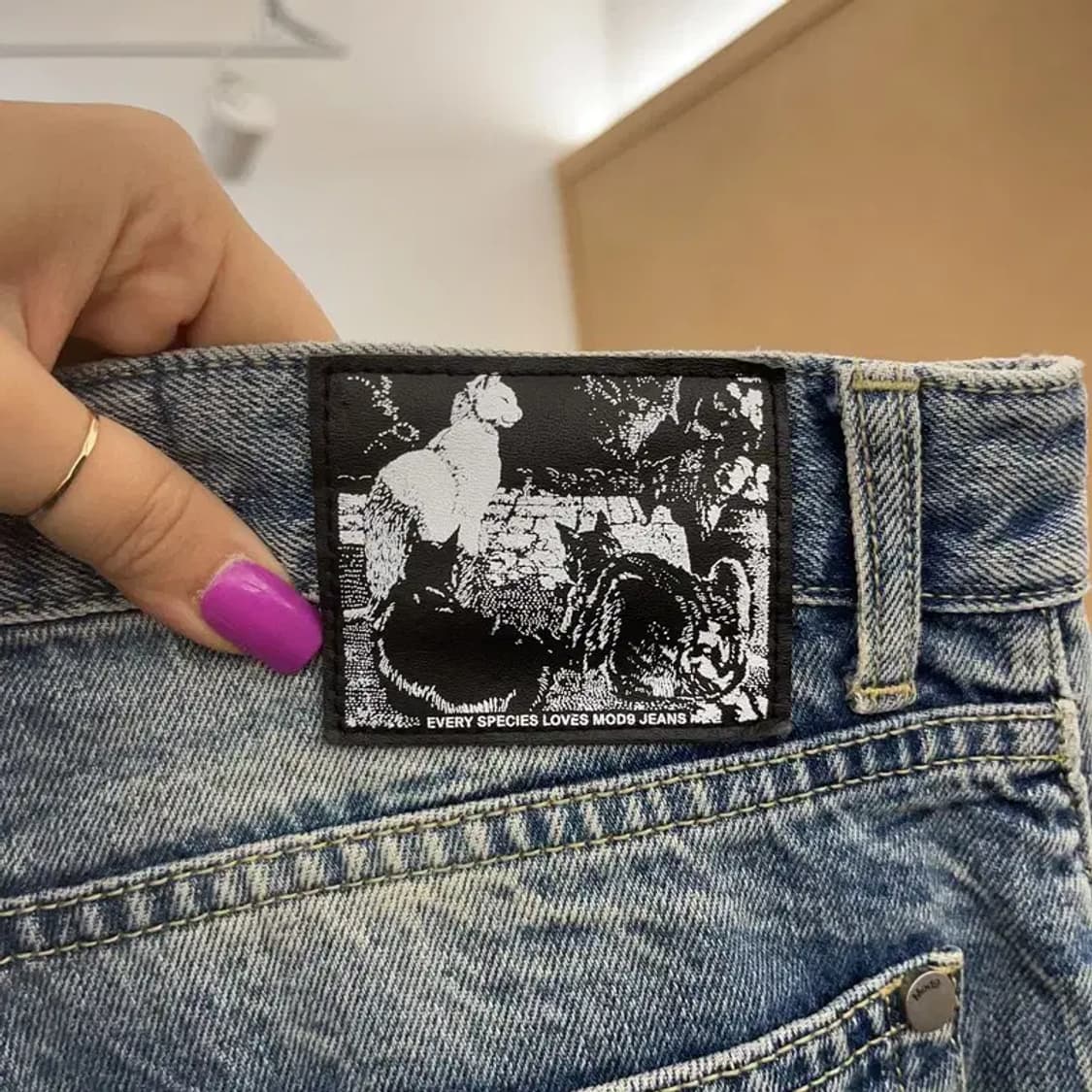 모드나인 빈티지 드레이프 워싱 데님 팬츠 30인치 C07071 상품이미지5