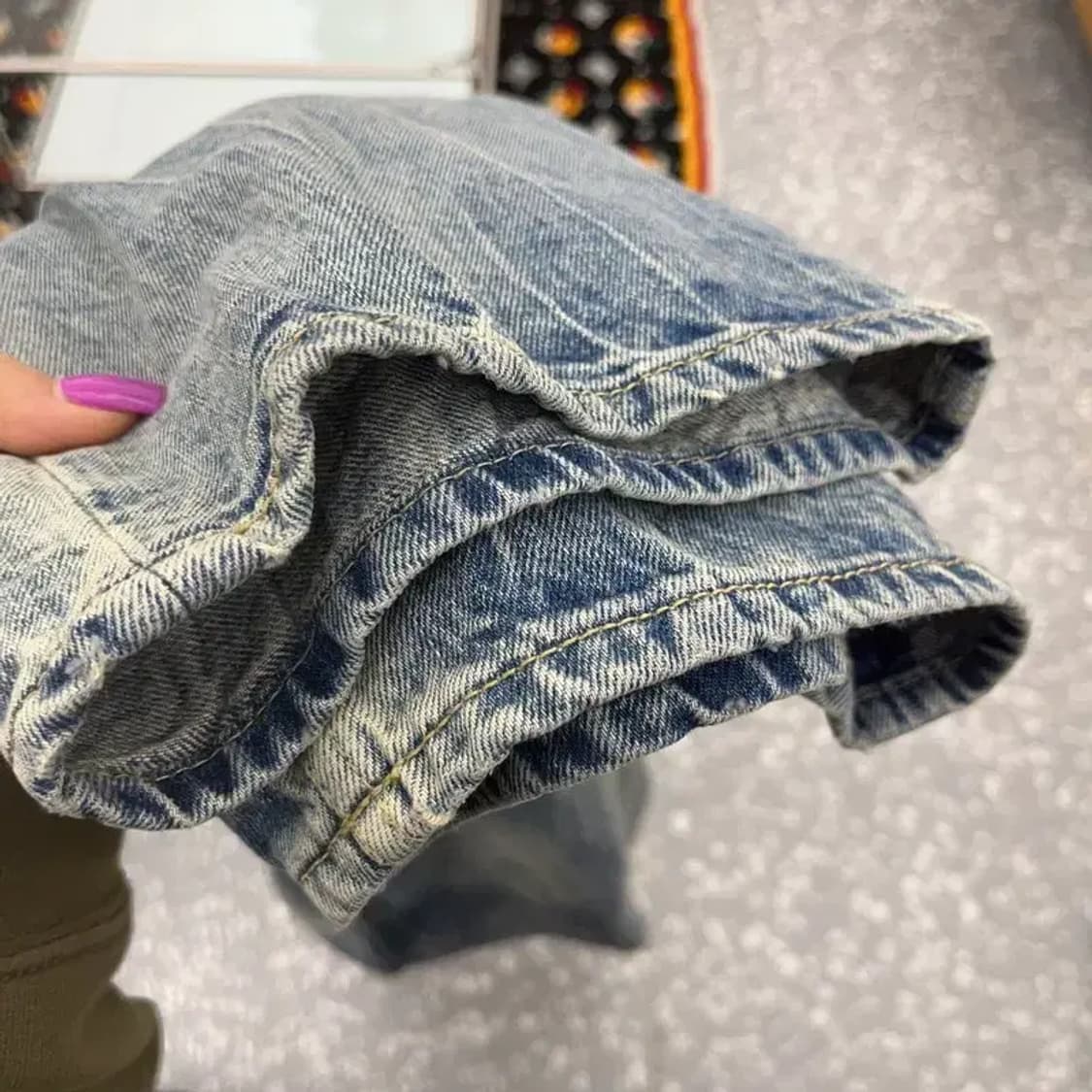 모드나인 빈티지 드레이프 워싱 데님 팬츠 30인치 C07071 상품이미지7