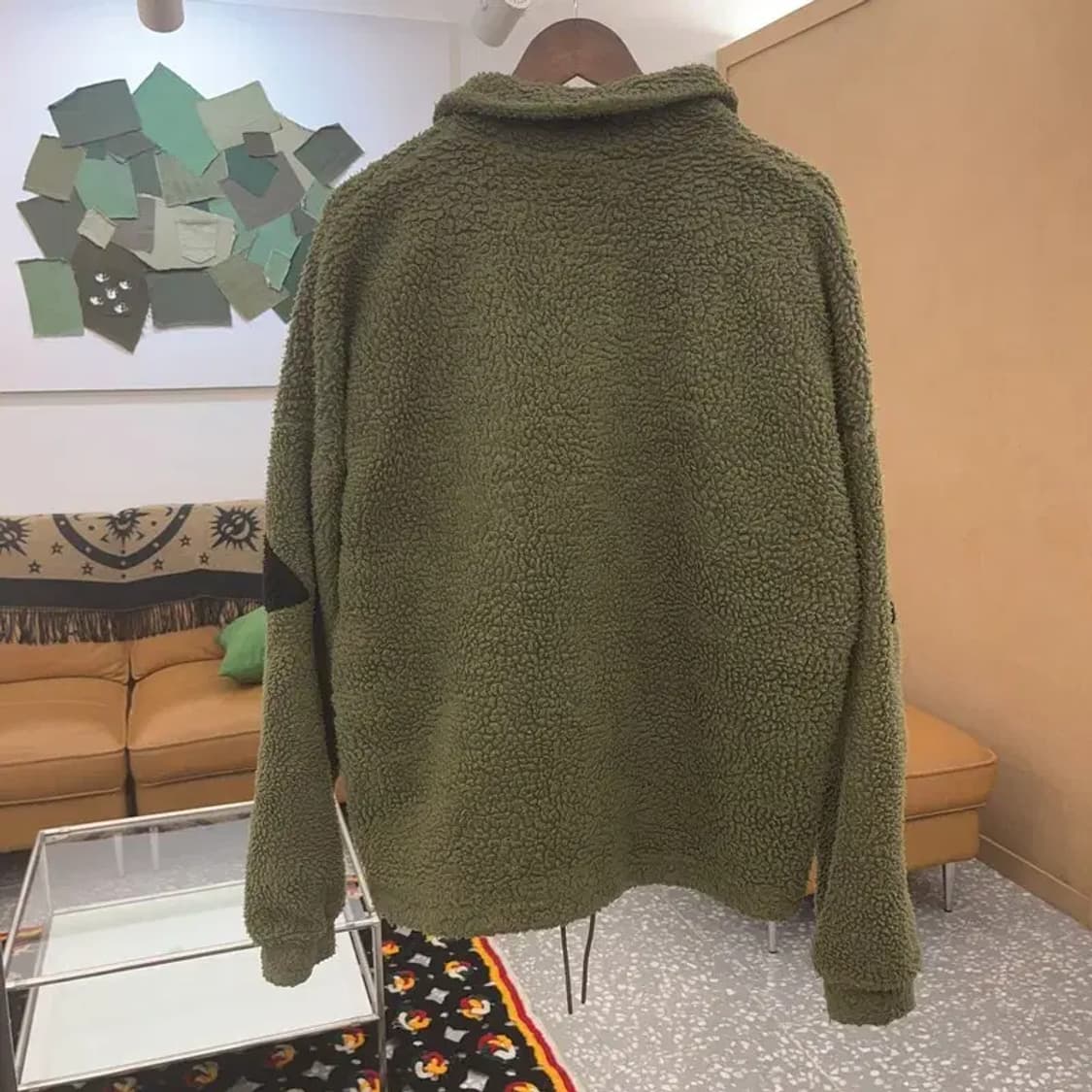 아디다스 키치 빅 트레포일 말차 카키 후리스 M C07049 상품이미지4