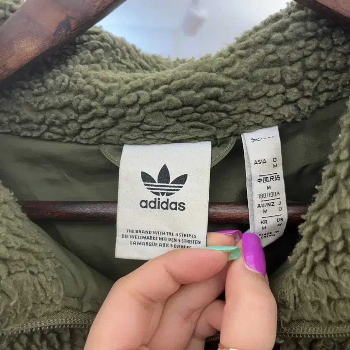 아디다스 키치 빅 트레포일 말차 카키 후리스 M C07049 상품이미지5