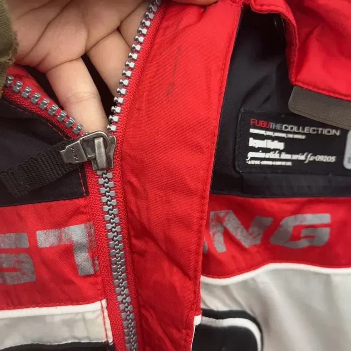 푸부 FUBU 올드스쿨 레이싱 바람막이 후드 자켓 L C07050 상품이미지6