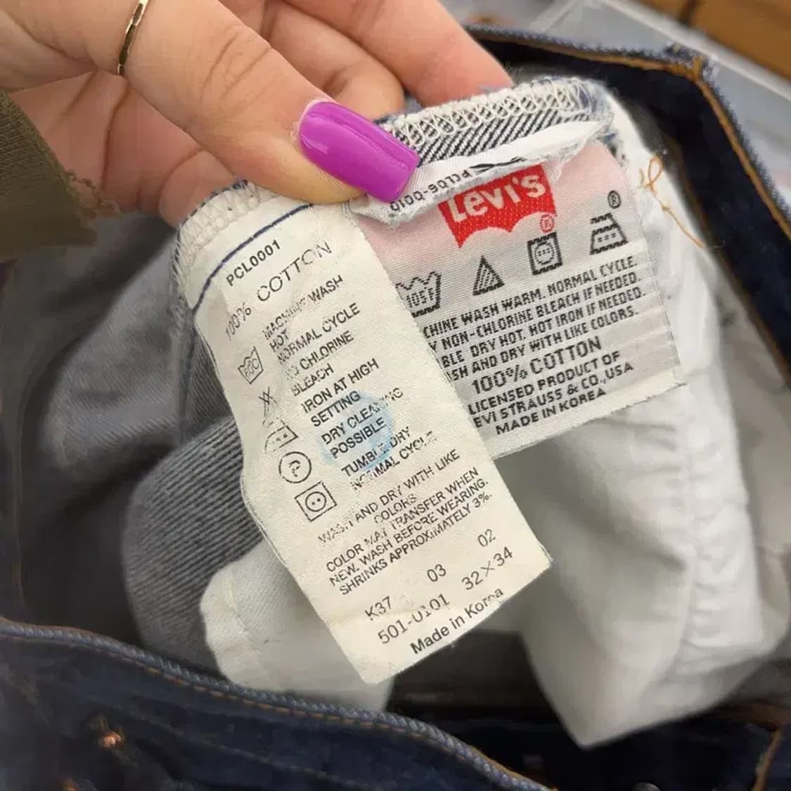 리바이스 501 빈티지 그런지 디테일 데님 팬츠 32인치 C07074 상품이미지6