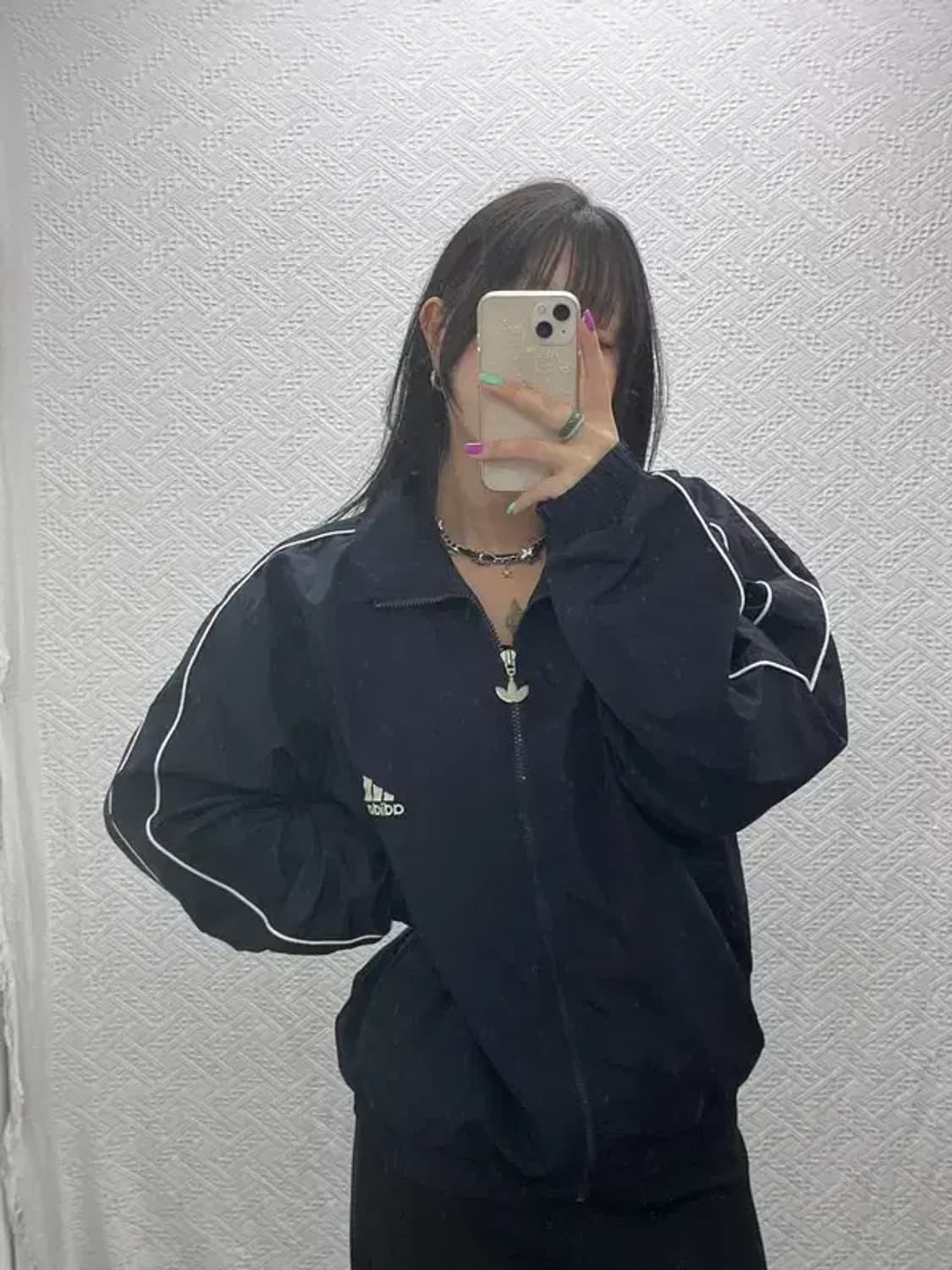 아디다스 올드스쿨 백로고 사이드라인 바람막이 자켓 M C07079 상품이미지1