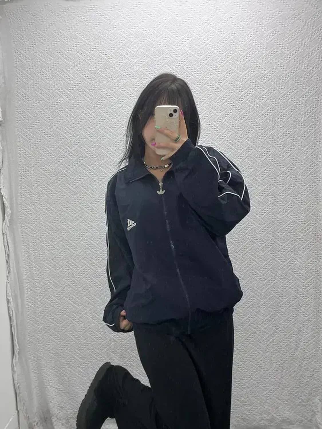 아디다스 올드스쿨 백로고 사이드라인 바람막이 자켓 M C07079 상품이미지2