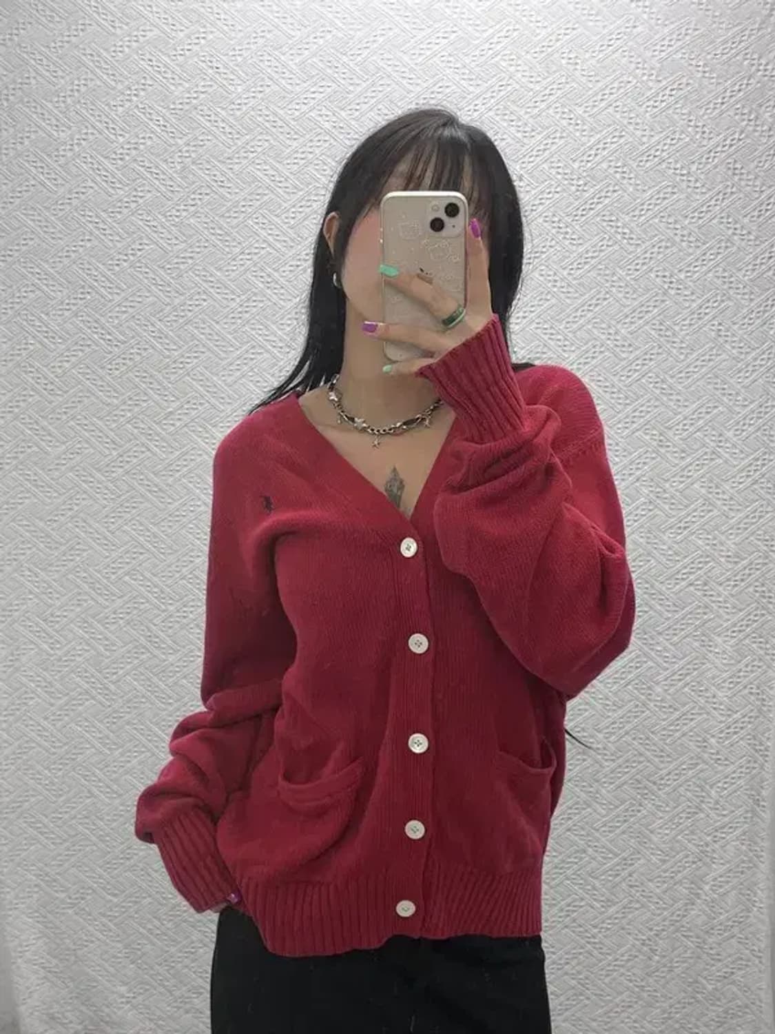 폴로 랄프로렌 아방핏 버건디 니트 가디건 95 C07084 상품이미지1