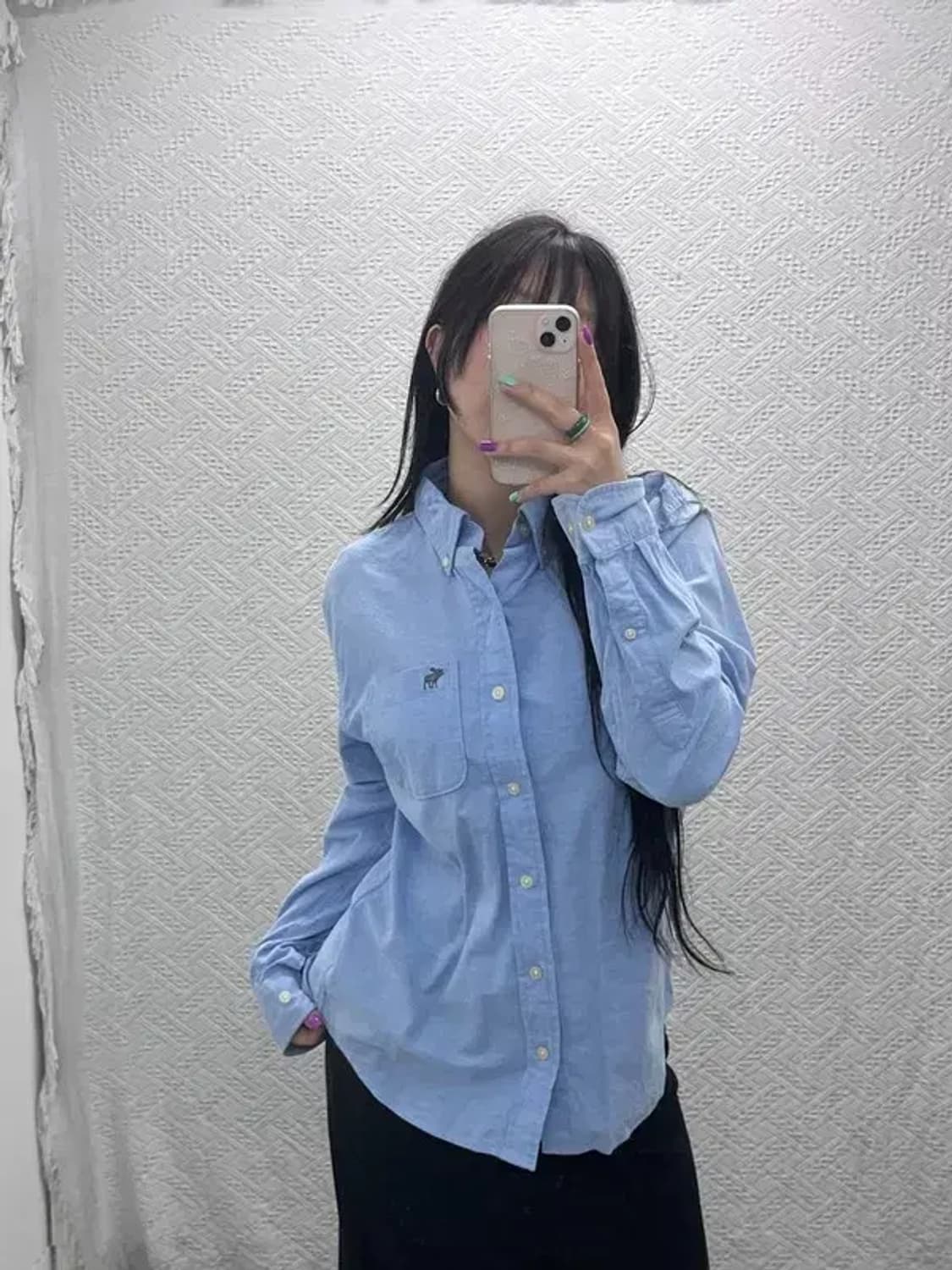 아베크롬비 캐주얼 컨트리 파스텔 블루 셔츠 S C07091 상품이미지2