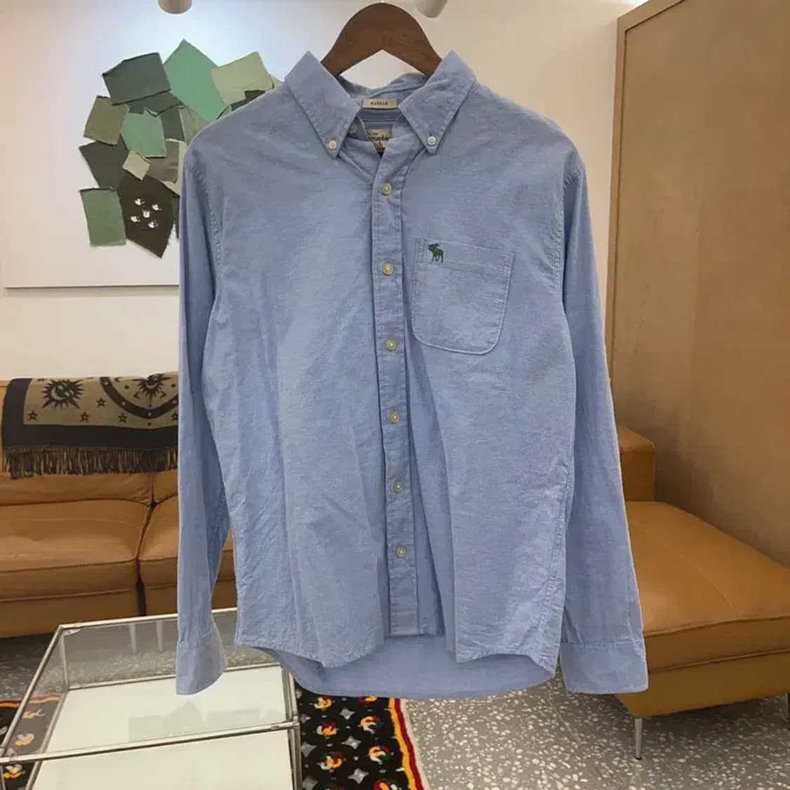 아베크롬비 캐주얼 컨트리 파스텔 블루 셔츠 S C07091 상품이미지3