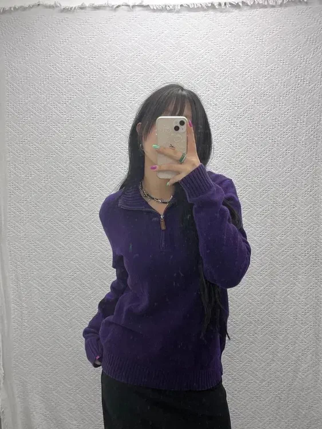 폴로 랄프로렌 그린포니 퍼플 홀리데이 반집업 니트 S C07092 상품이미지1