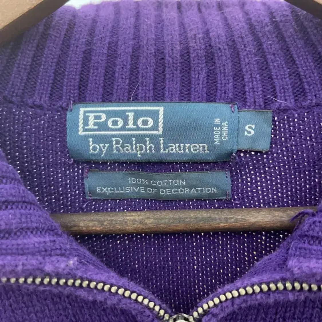 폴로 랄프로렌 그린포니 퍼플 홀리데이 반집업 니트 S C07092 상품이미지5