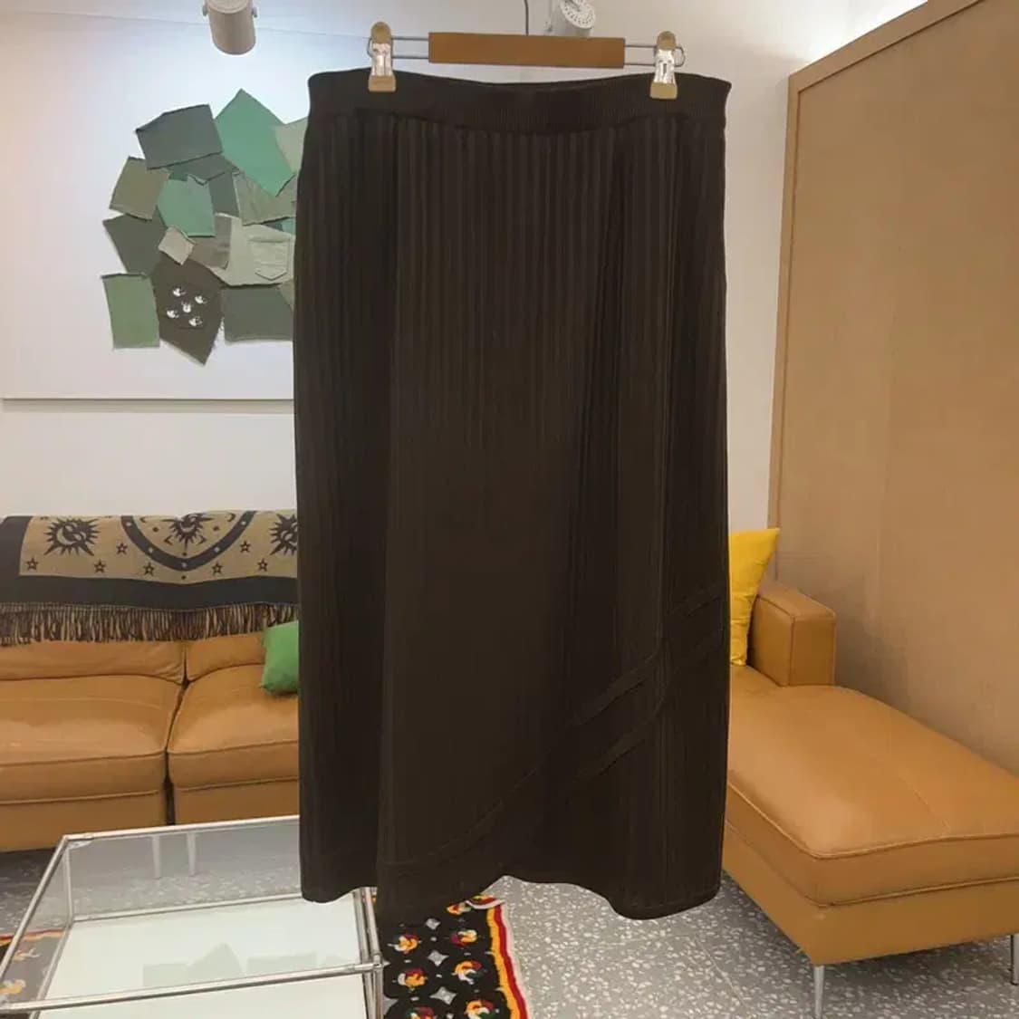 빈티지 모리걸 모던룩 플리츠라인 롱스커트 28인치 C07103 상품이미지3