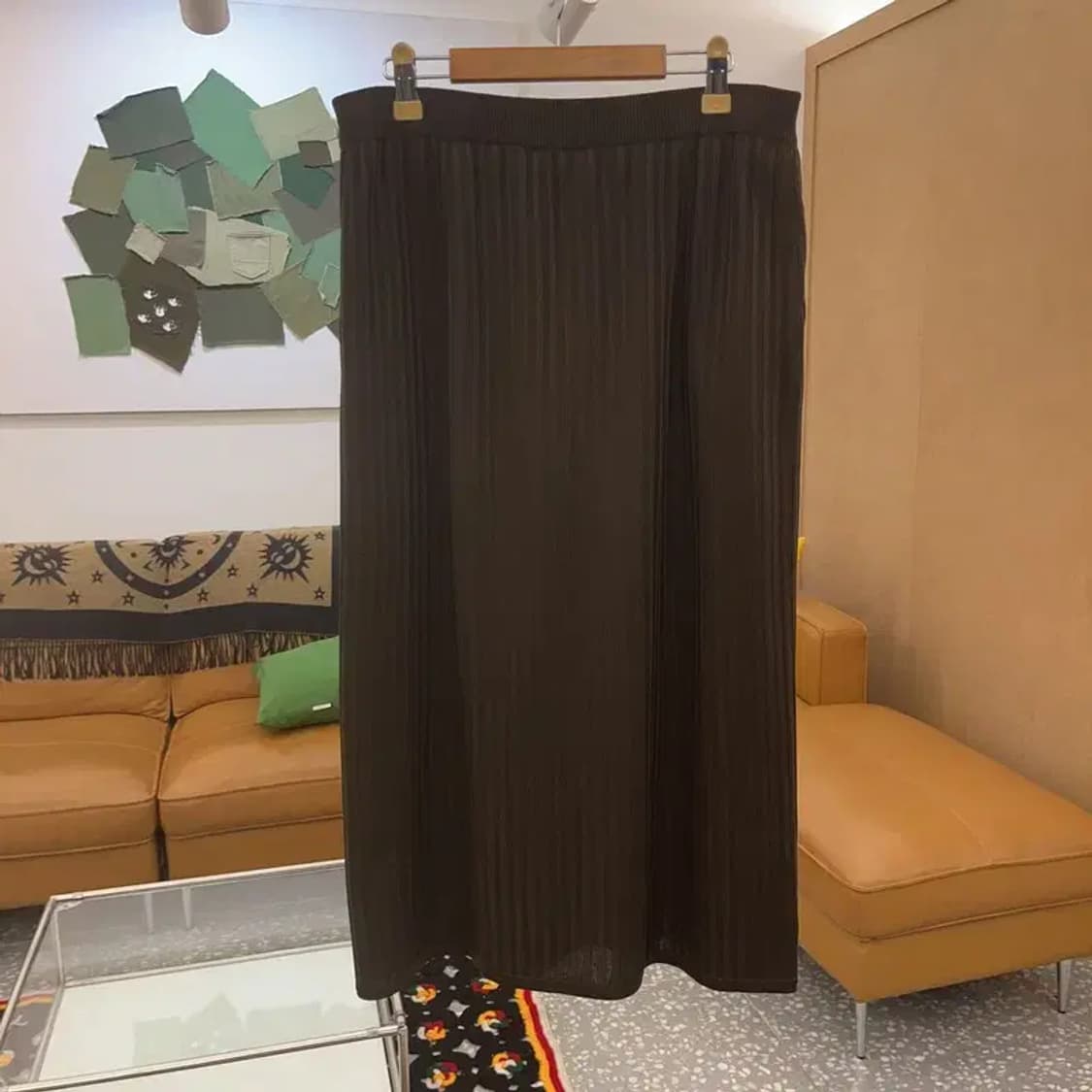 빈티지 모리걸 모던룩 플리츠라인 롱스커트 28인치 C07103 상품이미지4