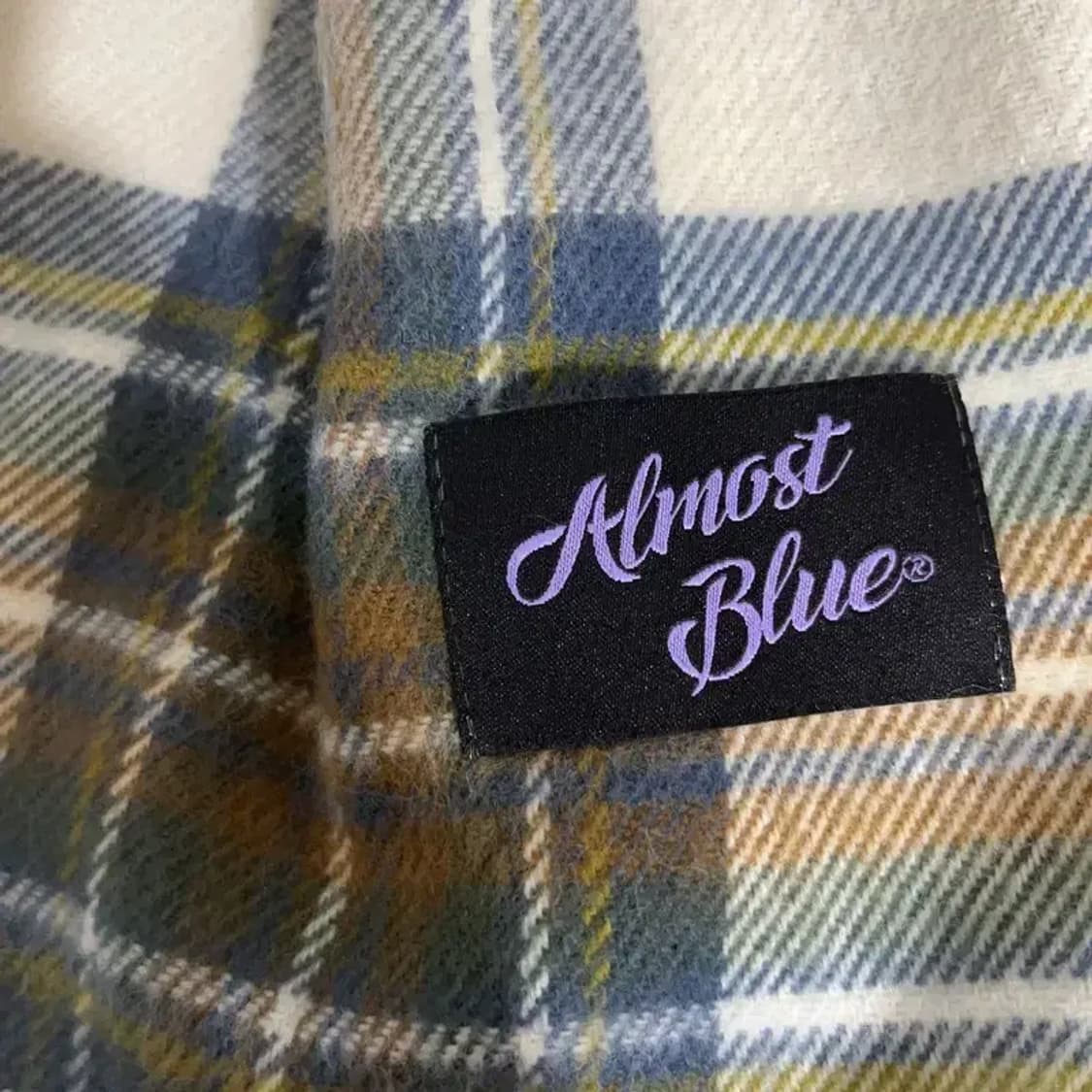 얼모스트 블루 폭닥 플란넬 체크 목도리 머플러 C07108 상품이미지4