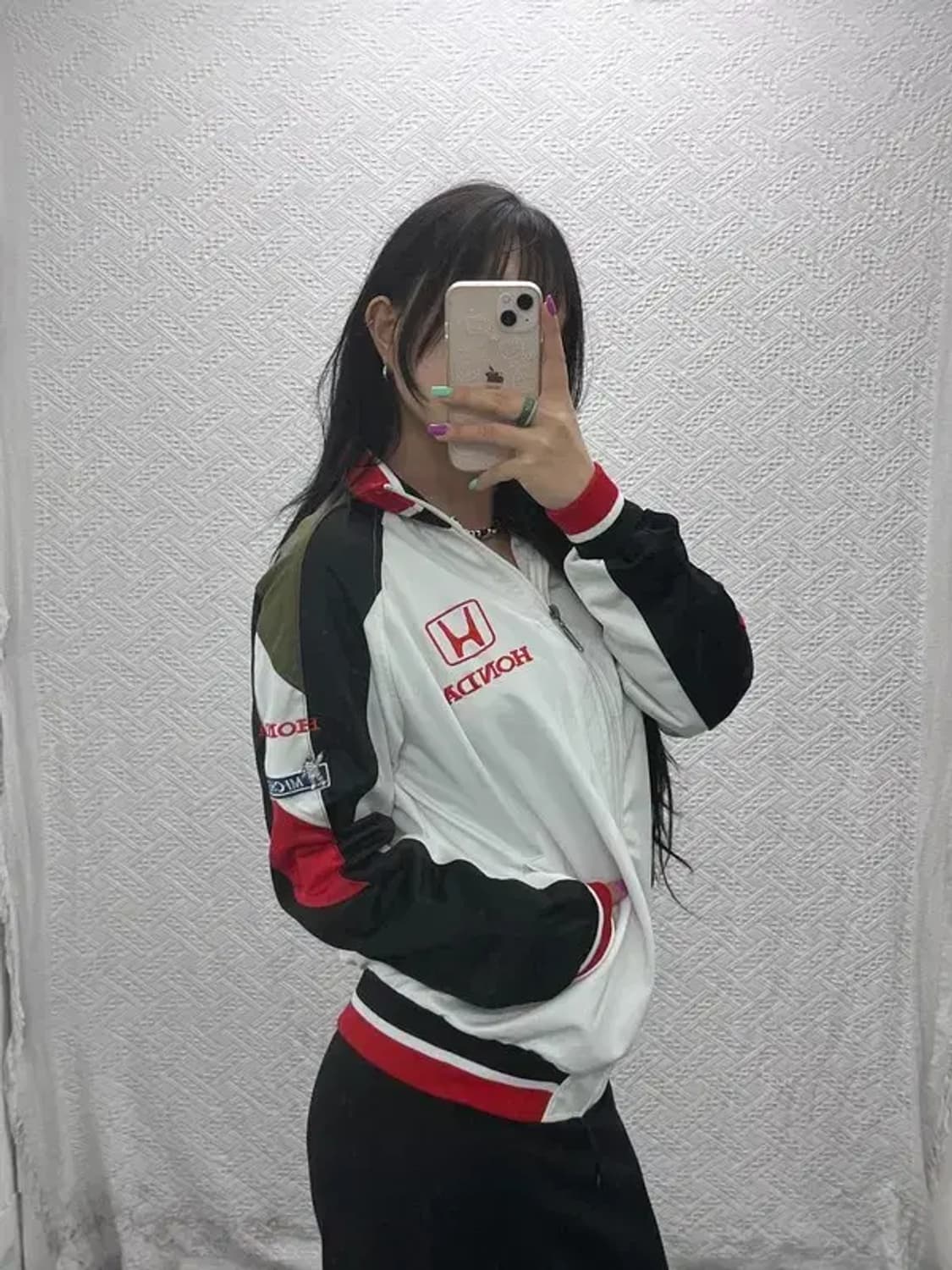 럭키스트라이크 혼다 올드스쿨 레이싱 바이크 져지 집업 L C07081 상품이미지1