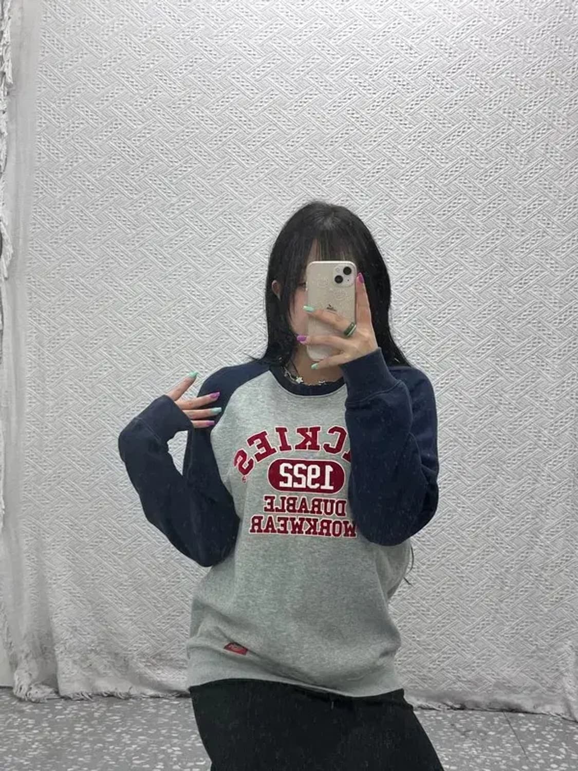 디키즈 스펠아웃 래글런 나그랑 라인 맨투맨 M C07090 상품이미지2