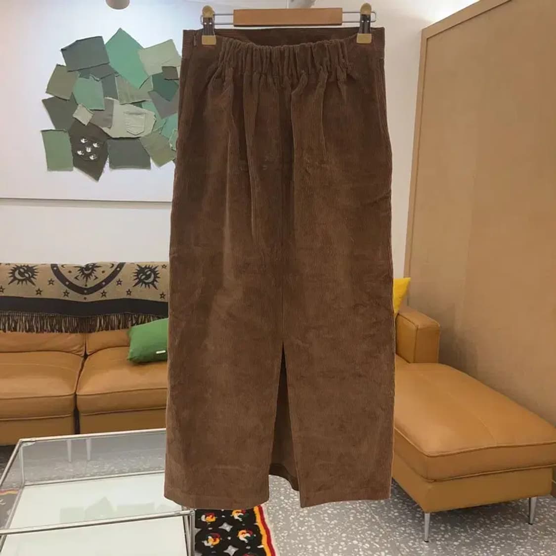 빈티지 코듀로이 골덴 뒷트임 롱스커트 25인치 C07104 상품이미지4