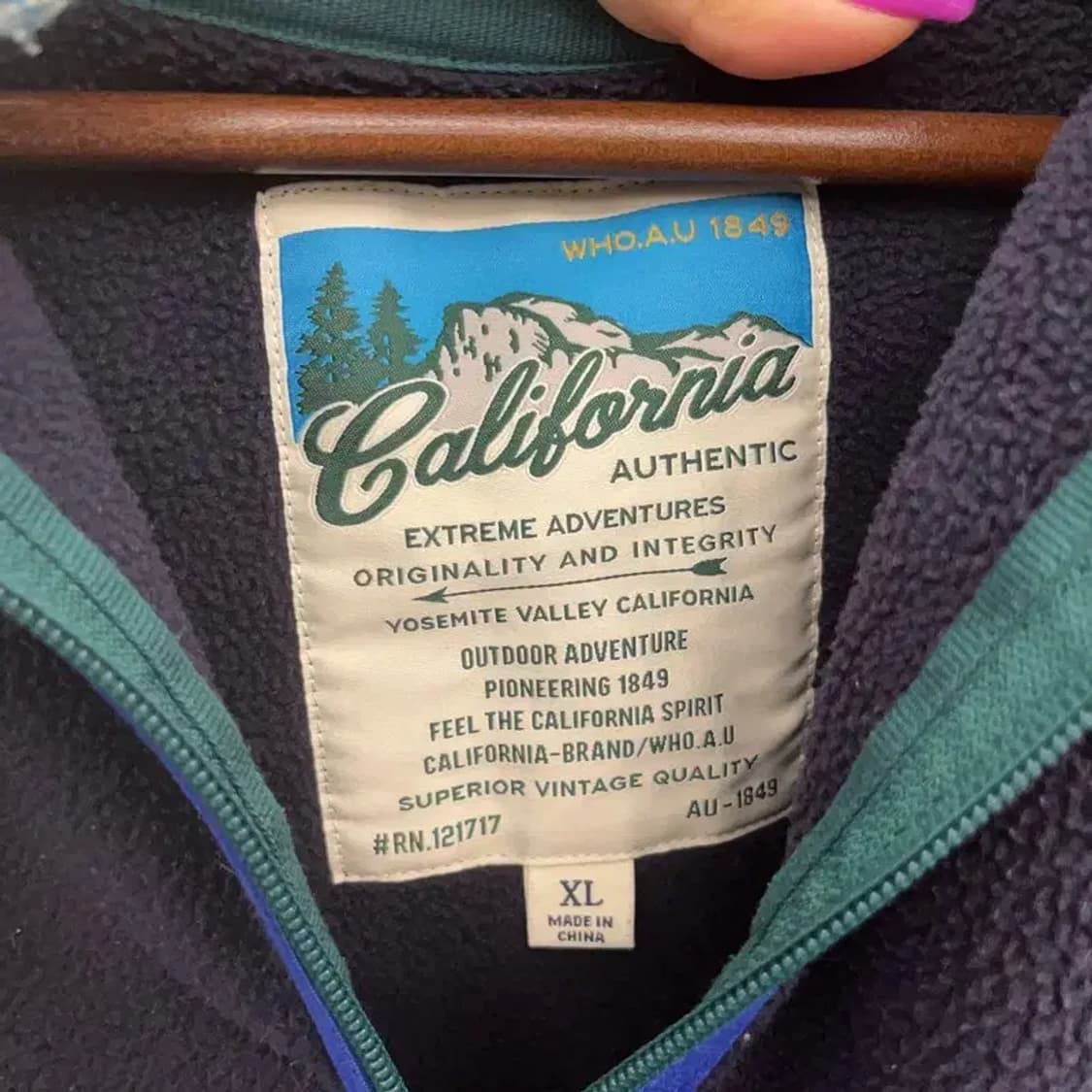 후아유 요세미티 멀티컬러 반집업 플리스 맨투맨 XL C07095 상품이미지5