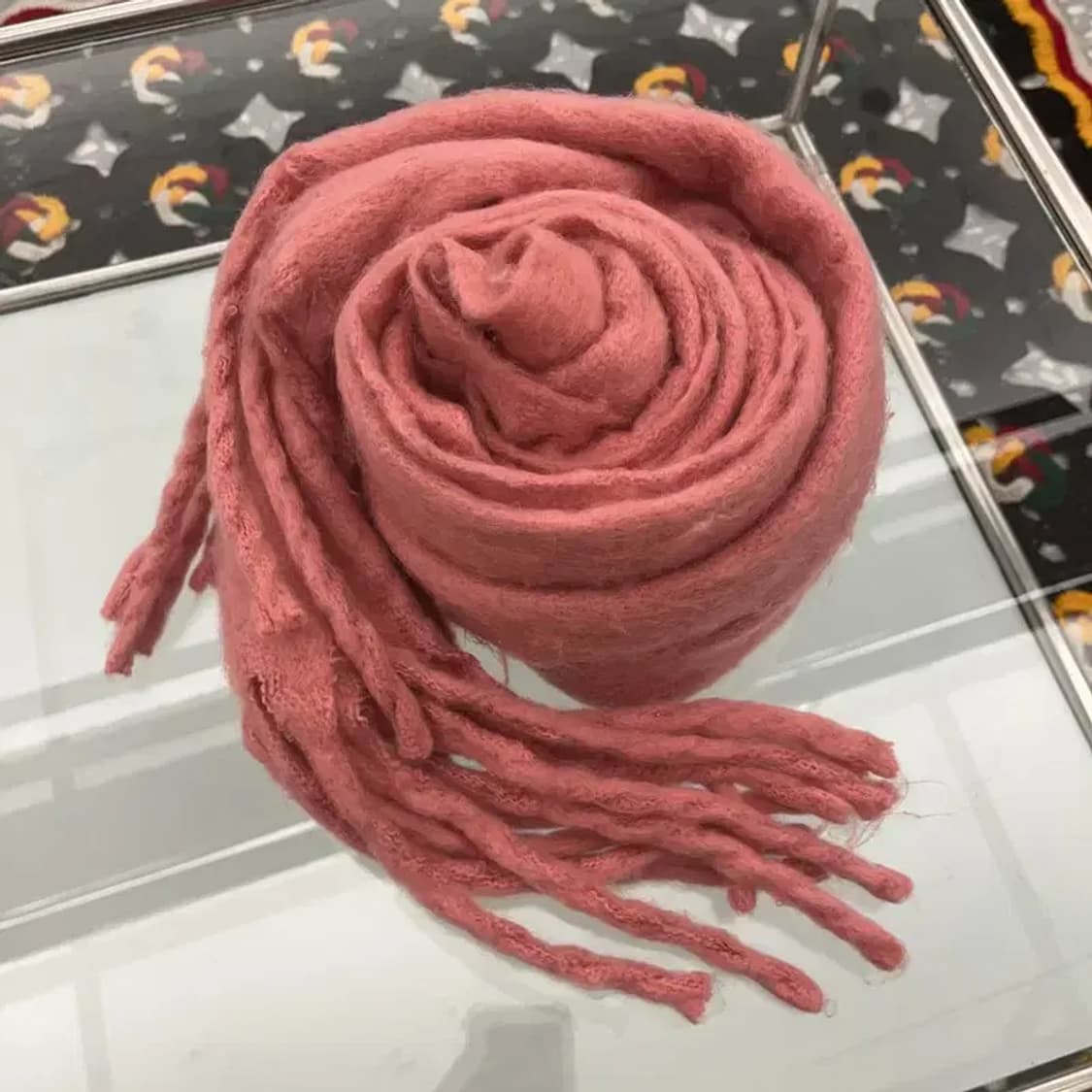 빈티지 폭닥 여리 코랄핑크 목도리 머플러 C07111 상품이미지3