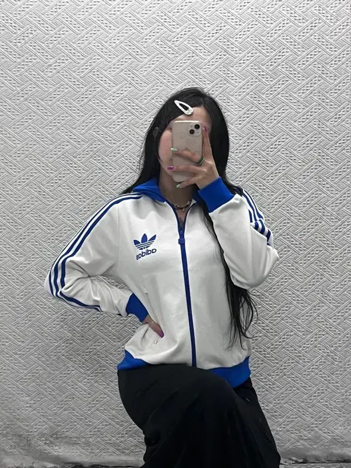 아디다스 대장급 Y2K 코발트블루 배색 져지 집업 XL C07126 상품이미지2